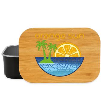 Soleil orange - Boîte à goûter - noir - Devant