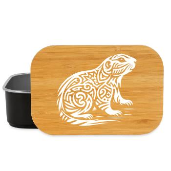 Chien de prairie tribal - Boîte à goûter - noir - Devant