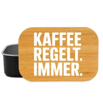 Kaffee regelt - Lustiger Spruch - Lunch Box - Schwarz - Vorne