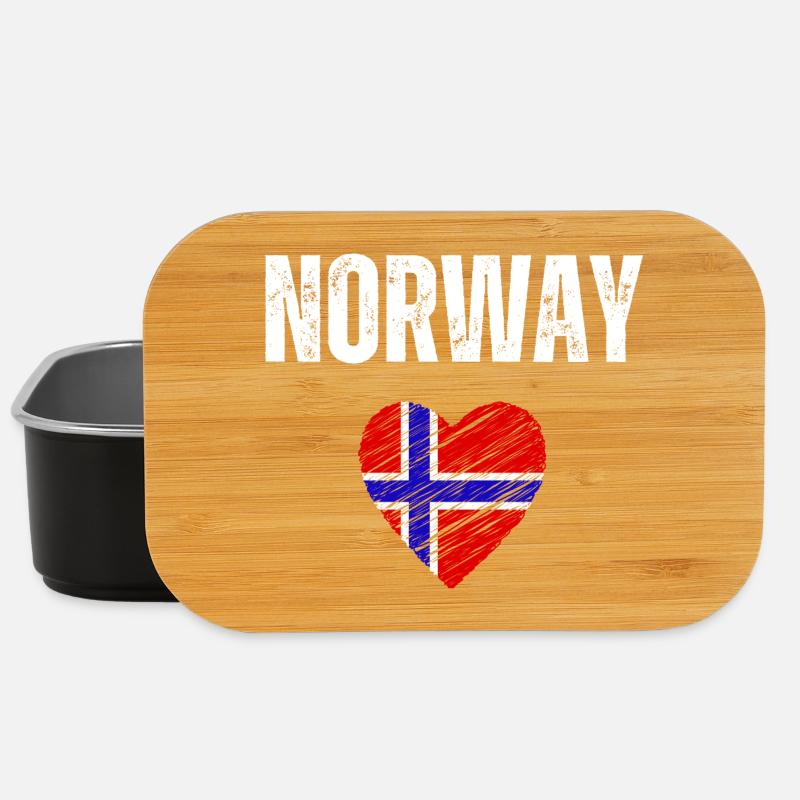 Ich liebe Norwegen, die Flagge Norwegens - Lunch Box - Schwarz