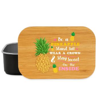 be a pineapple stand tall wear a crown stay sweet  - Lunch Box - black - Front