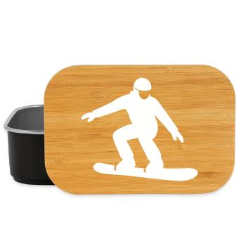 Snowboarder Silhouette Winterurlaub Wintersport - Lunch Box - Schwarz - Vorne