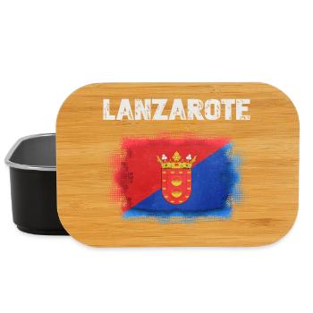 Drapeau de Lanzarote avec armoiries - Boîte à goûter - noir - Devant
