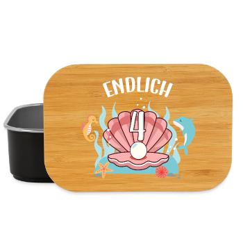 Sea Shell with 4 Vintage Design - Lunch Box - black - Front