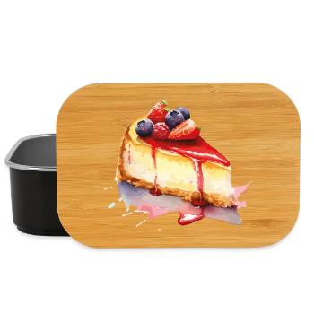 Cheesecake Watercolor Fruit Graphic - Lunch Box - black - Front