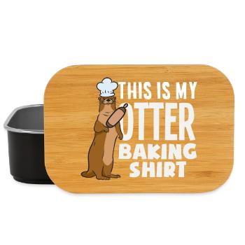 Seeotter Cartoon Backen Shirt - Lunch Box - Schwarz - Vorne