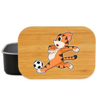 Tiger Soccer Player Soccer - Lunch Box - black - Front