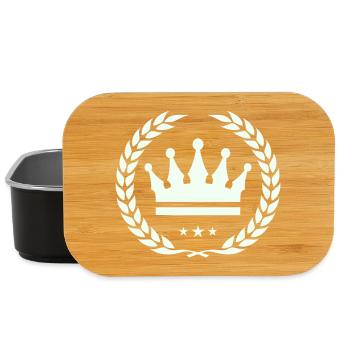 Crown Foliage Emblem Design - Lunch Box - black - Front