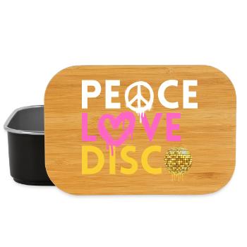 Peace Love Disco Retro Neon Style - Lunch Box - black - Front