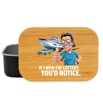 Funny If I Won The Lottery You'd Notice Yacht boat - Lunch Box - black - Front