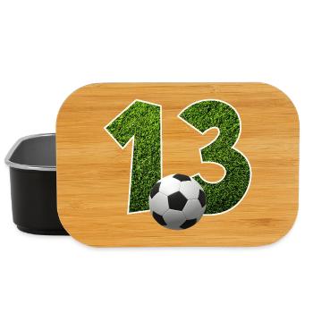 NR. 13 NUMMER 13 FUßBALL 13. GEBURTSTAG - Lunch Box - Schwarz - Vorne