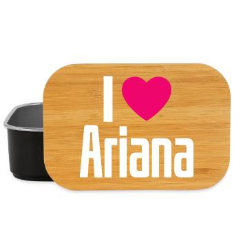 I Love Ariana Pinkes Herz Ich liebe Ariana - Lunch Box - Schwarz - Vorne