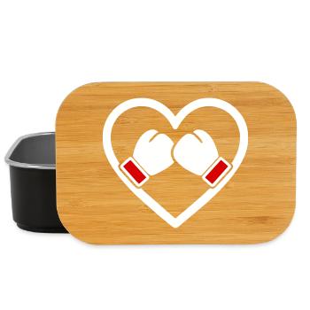 Boxen Herz Handschuhe Sport Stärke Geschenk - Lunch Box - Schwarz - Vorne