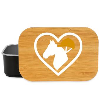 Horse Riding Heart Equestrian Love Gift - Lunch Box - black - Front