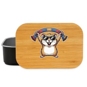 Hamster with Sunglasses Scarf - Lunch Box - black - Front