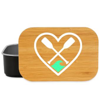 Canoe Kayak Heart Paddles Wave Outdoor Sport - Lunch Box - black - Front