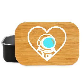 Astronaut Heart Space Cosmic Helmet - Lunch Box - black - Front