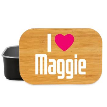 J’adore Maggie Cœur Rose J’aime Maggie - Boîte à goûter - noir - Devant