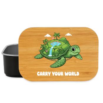 Island turtle with waterfall - Lunch Box - black - Front