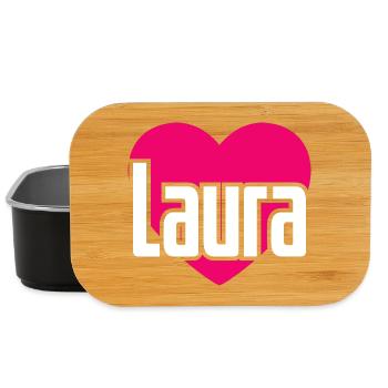 I Love Laura Pinkes Herz Ich liebe Laura - Lunch Box - Schwarz - Vorne