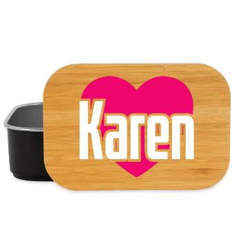 J’aime Karen Pink Heart J’aime Karen - Boîte à goûter - noir - Devant