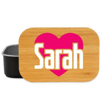 J’aime Sarah Pink Heart J’aime Sarah - Boîte à goûter - noir - Devant