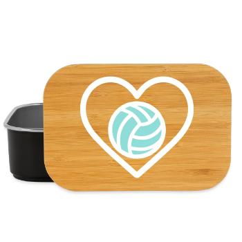 Cuore Volleyball – Leidenschaft für Mannschaftssport - Lunch Box - Schwarz - Vorne