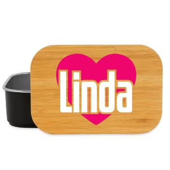 I Love Linda Pinkes Herz Ich liebe Linda - Lunch Box - Schwarz - Vorne