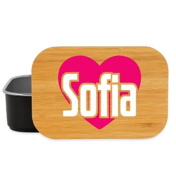 J’aime Sofia Coeur rose J’aime Sofia - Boîte à goûter - noir - Devant