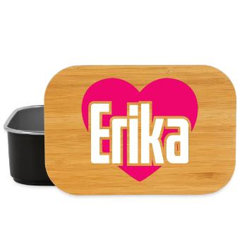J’aime Erika Coeur Rose J’aime Erika - Boîte à goûter - noir - Devant