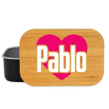 I Love Pablo Pinkes Herz Ich liebe Pablo - Lunch Box - Schwarz - Vorne