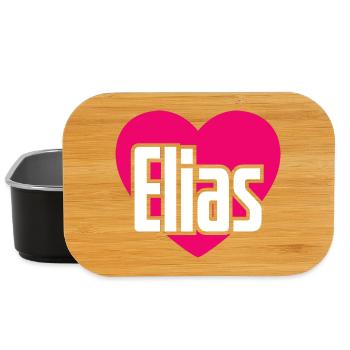 I Love Elias Pink Heart I Love Elias - Lunch Box - black - Front
