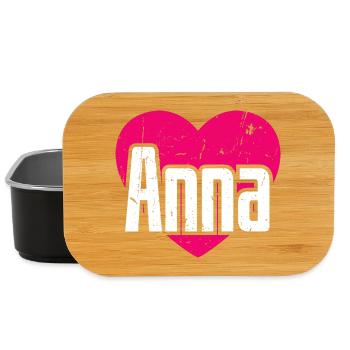 I Love Anna Pinkes Herz Ich liebe Anna - Lunch Box - Schwarz - Vorne