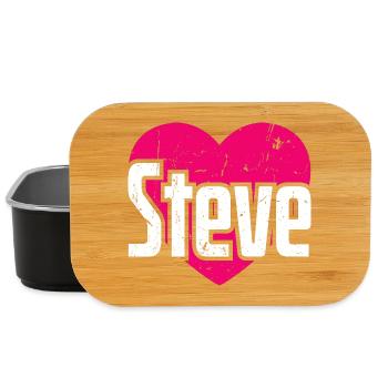 I Love Steve Pinkes Herz Ich liebe Steve - Lunch Box - Schwarz - Vorne