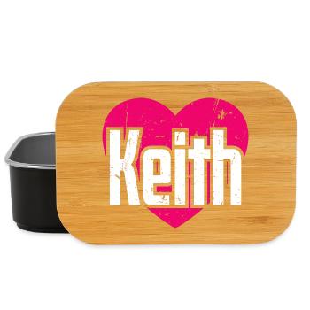 I Love Keith Pink Heart I Love Keith - Lunch Box - black - Front
