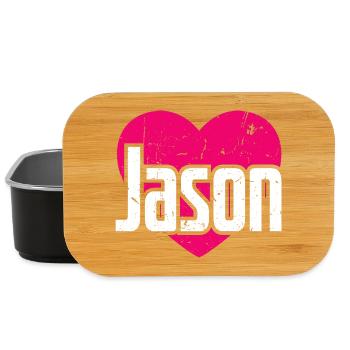 I Love Jason Pinkes Herz Ich liebe Jason - Lunch Box - Schwarz - Vorne