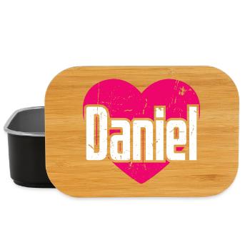 I Love Daniel Pinkes Herz Ich liebe Daniel - Lunch Box - Schwarz - Vorne
