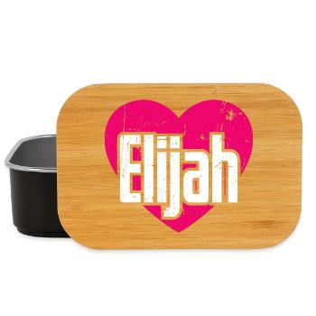 I Love Elijah Pink Heart I Love Elijah - Lunch Box - black - Front