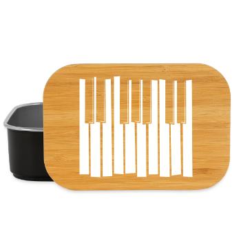 Motif de bandes de clavier piano - Boîte à goûter - noir - Devant