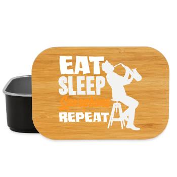 Eat Sleep Saxophone Repeat Saxophonist - Lunch Box - black - Front