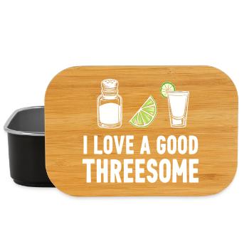 I love good threesome - Lunch Box - black - Front