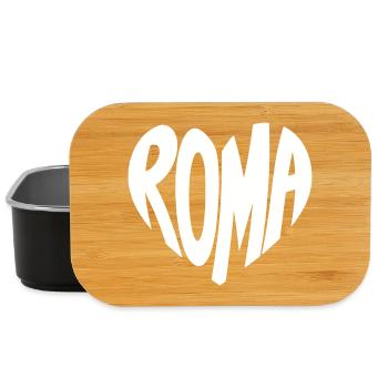Roma Heart Logo Retro Style - Lunch Box - black - Front