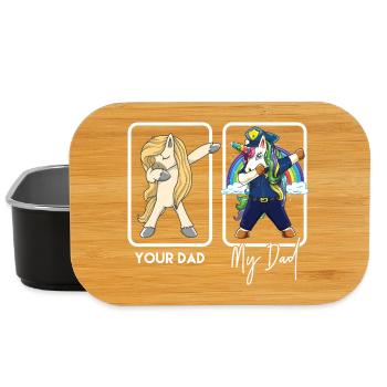 Funny Police Dad Unicorn Dabbing Police Officer - Lunch Box - black - Front