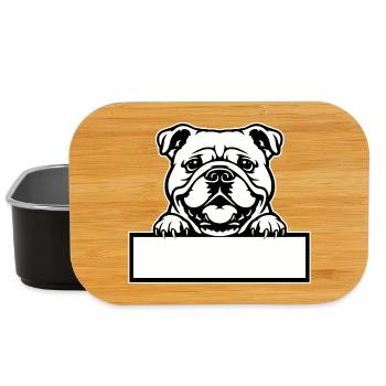 Bulldog Namenschild - Lunch Box - Schwarz - Vorne