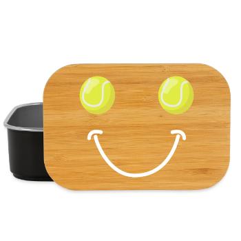 Visage Heureux du Tennis - Boîte à goûter - noir - Devant