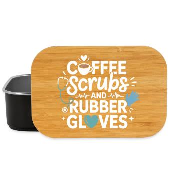 Coffee scrubs and rubber gloves - Lunch Box - black - Front