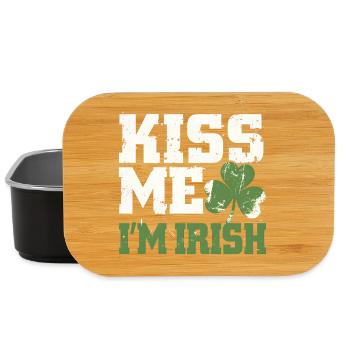 Kiss Me I'm Irish Shamrock - Lunch Box - black - Front