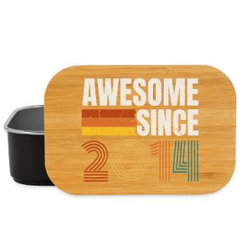 Awesome Since 2014 Retro Vintage Birthday - Lunch Box - black - Front