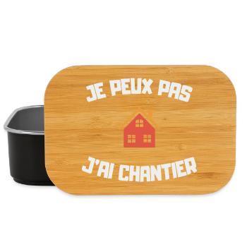 Je peux pas j’ai chantier humour bricolage maison - Boîte à goûter - noir - Devant