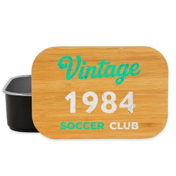 Vintage 1984 – Soccer Club Retro Birth Year - Lunch Box - black - Front